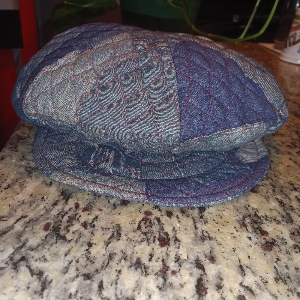 Quilted Denim Newsboy Cap